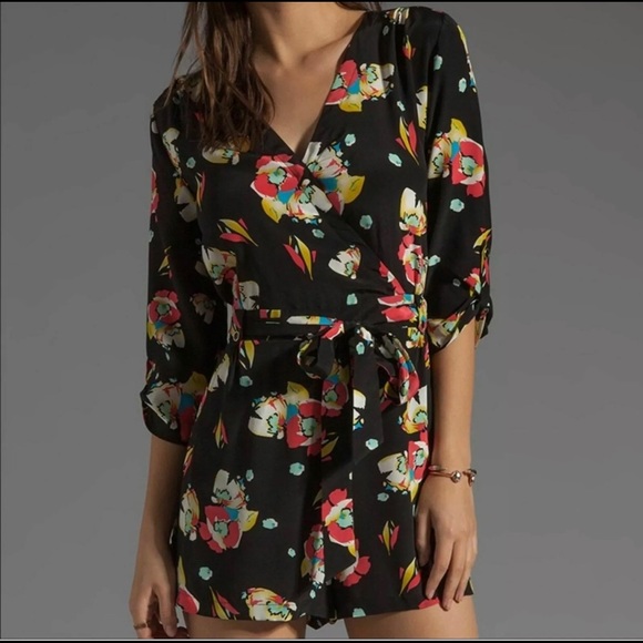 Yumi Kim Liz 100% silk romper in floral print